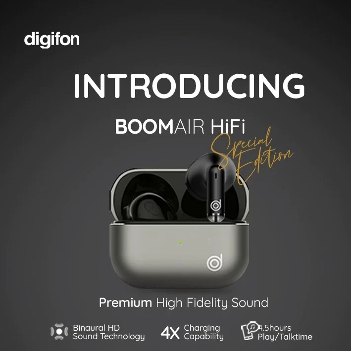 BOOMAIR HIFI TWS TRUE WIRELESS EARBUDS WITH ANC ACTIVE NOISE CANCELLATION BLUETOOTH HEADPHONE- 5.0 THUMPING BASS EARPHONES